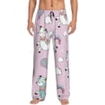 thumbnail image 2 of Lsque Llama Unicorn and Rainbow Print Men's Pajama Pants, Lounge Pant - Comfortable Home Wear,Elastic Waistband, Stylish Design-Medium, 2 of 9