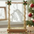 thumbnail image 3 of 8" White Backlit LED Sparkle Snowman Scene Christmas House Ornament, 3 of 3