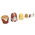 thumbnail image 1 of Muñecas Rusas De Madera Para Anidar, 5 Piezas únicas Con Bordes Lisos Pulidos, Lindas Muñecas Matryoshka De Perro, Patrón De Animales Para Navidad, 1 of 7