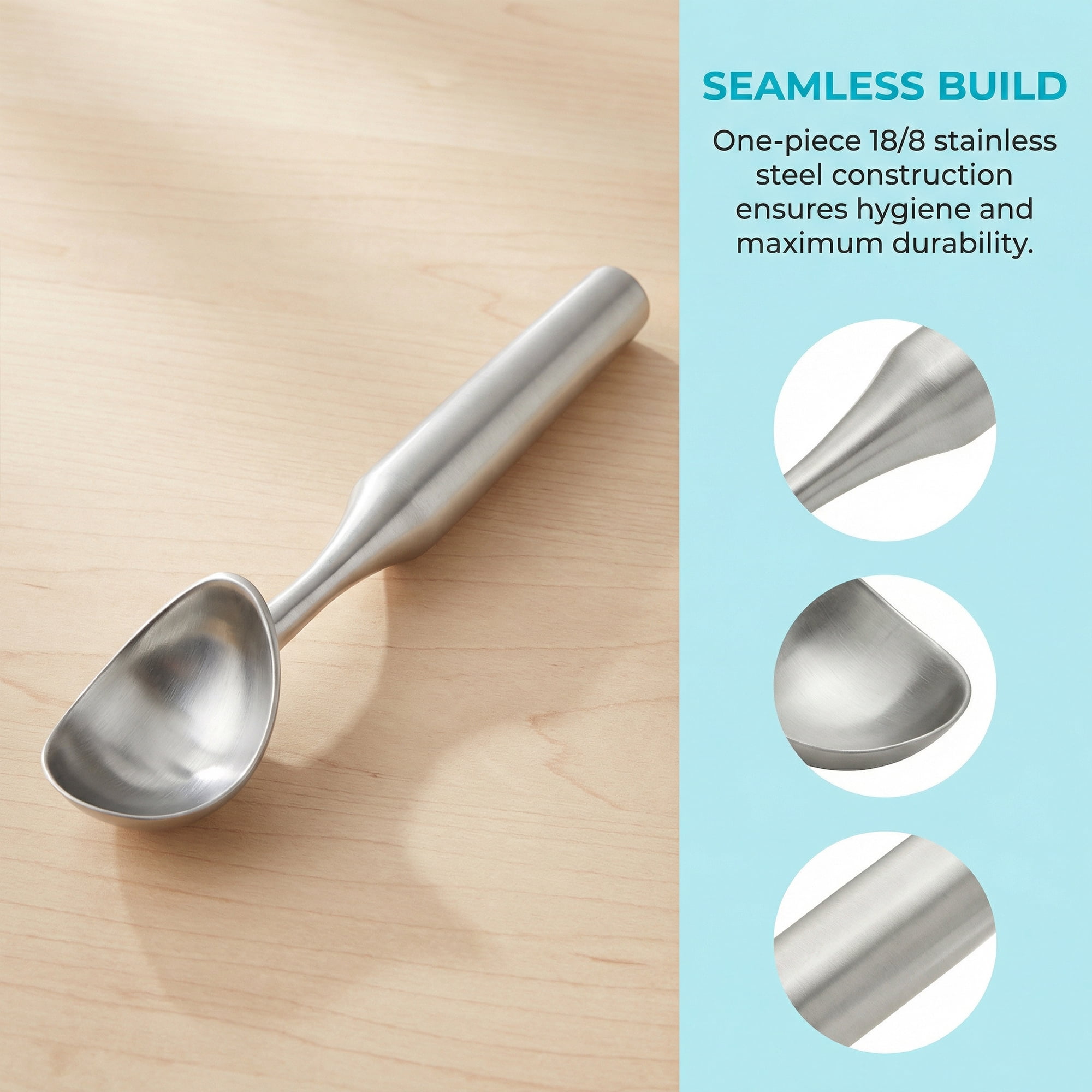 Unique Bargains Stainless Steel Ice Cream Scoop for Use and Cleaning Silver 8.1in