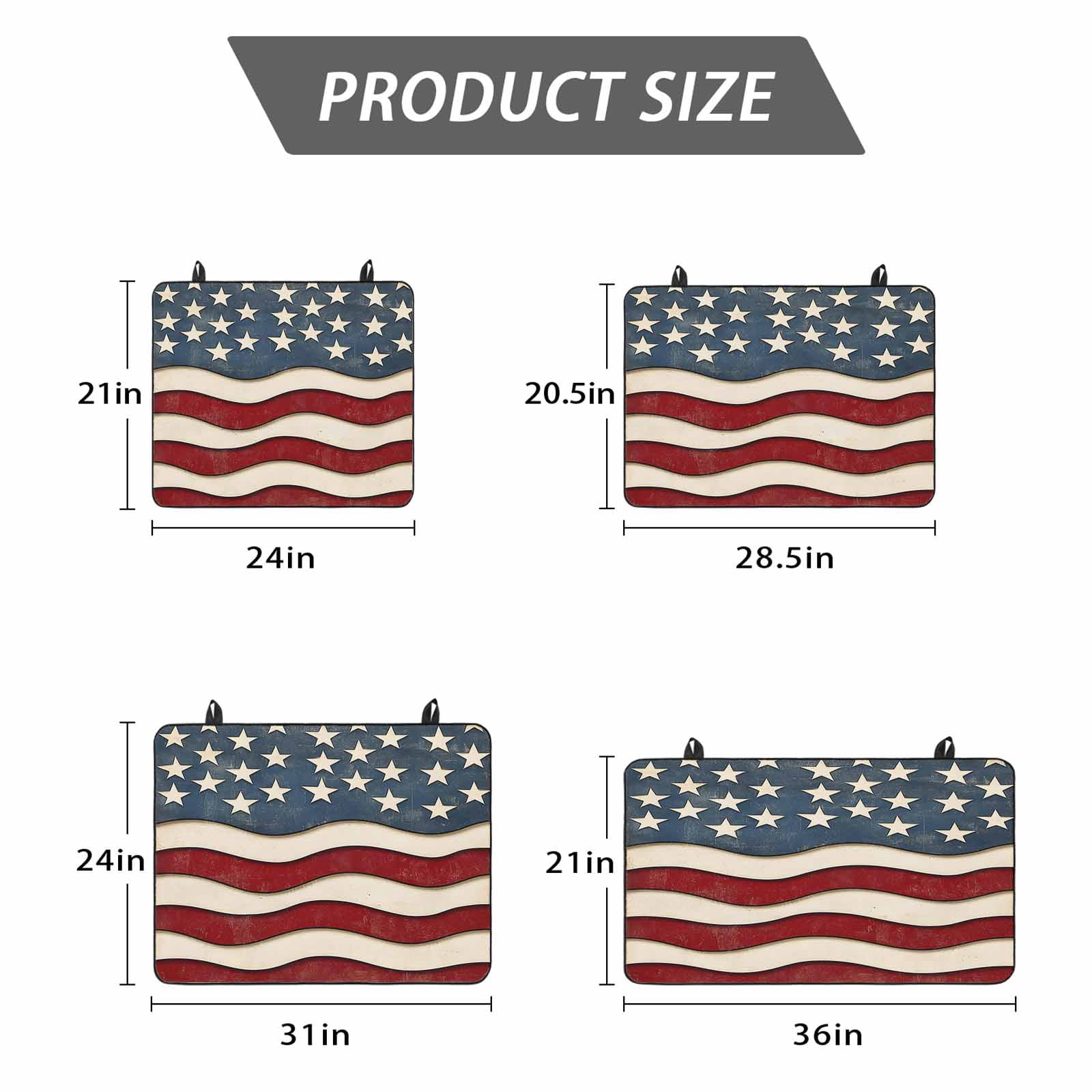 Retro American Flag Stove Top Cover for Electric Stove, Heat-proof & Non Slip Glass Top Stove Cover Protector, White Star Red Blue US Flag Kitchen Flat Cooktop Rubber Mat 24x21 Inches