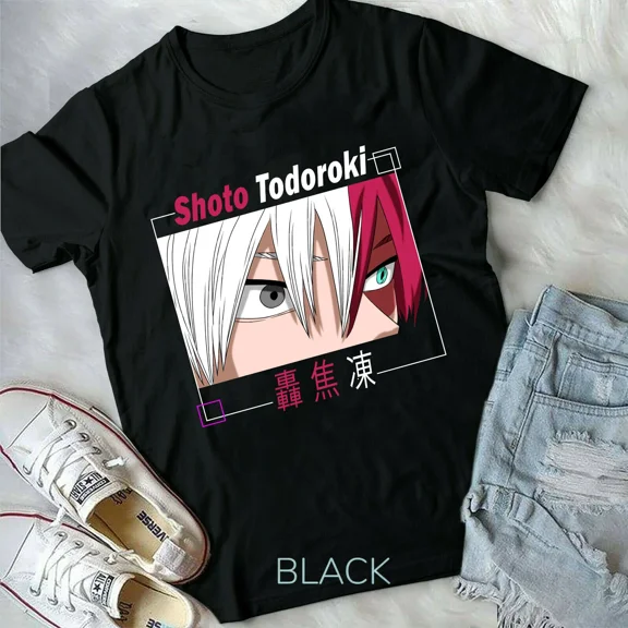 VINTAGE Shoto Todoroki My Hero Katsuki Bakugo,Hero,Vaporwave Shirt Black