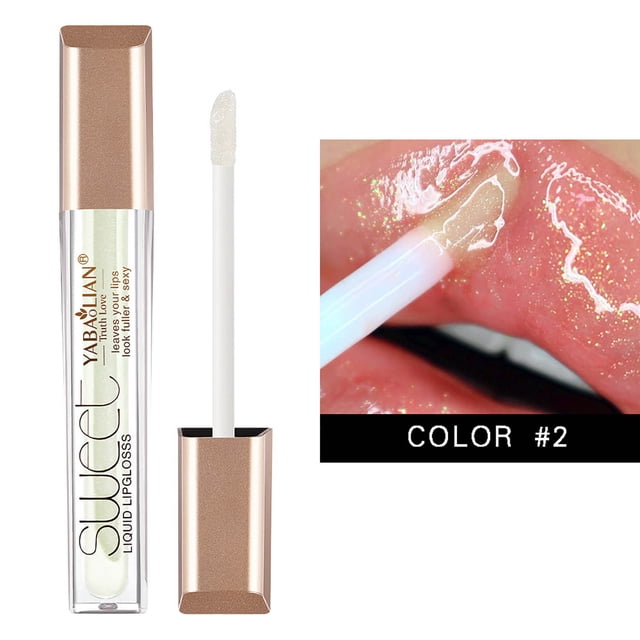 Fiudx Brillo de Labios Brillante, Delicioso Color de Labios Color Miel, Aplicación Cómoda con Pincel Suave, Textura Transparente Superpuesta, Creación Versátil de Labios Brillantes, Uso Unisex para E