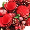thumbnail image 3 of Red Wooden Rose and Cherries Valentine's Day Heart Wreath, 13-Inch, Unlit, 3 of 3