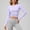 Purple, variant on DuoJiaJ Womens Long Sleeve Crop Top, Crew Neck Ruched Stretchy Yoga Athletic Black L