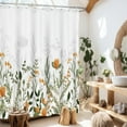 thumbnail image 2 of Orange Flower Waterproof Shower Curtain,Wild Flower Floral Garden Shower Curtain Set for Bathroom,Green Bush Plant Fabric Bath Curtain with Hooks 72"W x 96"L (Pack of 1), 2 of 6