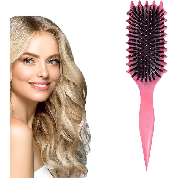 wonima11 Curly Hair Brush, Reduce Hair Pulling And Curl Separation, Detangling, Shaping and Defining Curls, Hair Styling Tool for Women and Men, Pink