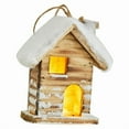 thumbnail image 3 of Adorno colgante de casa de Navidad con faro, decoración en miniatura de pueblo de madera Estilo A, 3 of 9
