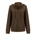 thumbnail image 5 of HLKJKLS Long Sleeve Shirts For Women Zip Up Hooded Cardigan With Large Pockets Long Sleeve Polyester Cotton Blend Yellow S-3Xl, 5 of 8