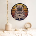 thumbnail image 5 of Picia Pug dog Yoga Pattern Bone China Decorative Plate – Wall Decor with Stand and Adhesive, Elegant Ornament for Living Room, Office, or Entryway-6in, 5 of 6