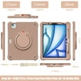 thumbnail image 3 of Rugged Kid Proof Case for iPad Air 11 Inch 2024, Heavy Duty Protection Shockproof 360° Swivel Ring Stand Handle Case Cover with Shoulder Strap for iPad Air 11 Inch 2024, Latte, 3 of 18