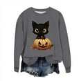 thumbnail image 2 of Inverlee Halloween Sweatshirts Women Funny Pumpkin Ghost Graphic T-shirt Loose Fit Crewneck Sweatshirt Long Sleeve Dressy Casual Pullover Tops Halloween Clothes, 2 of 6