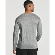 Real Essentials 4 Pack: Men's Dry-Fit Moisture Wicking Performance Long Sleeve T-Shirt, UV Sun Protection Outdoor Active Top