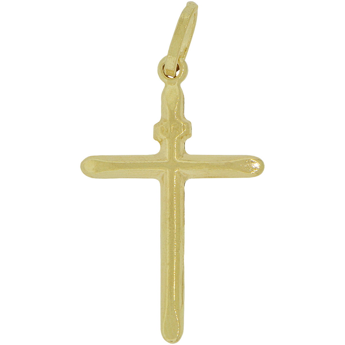 14k Polished Tube Cross Pendant New Religious Charm Yellow Gold