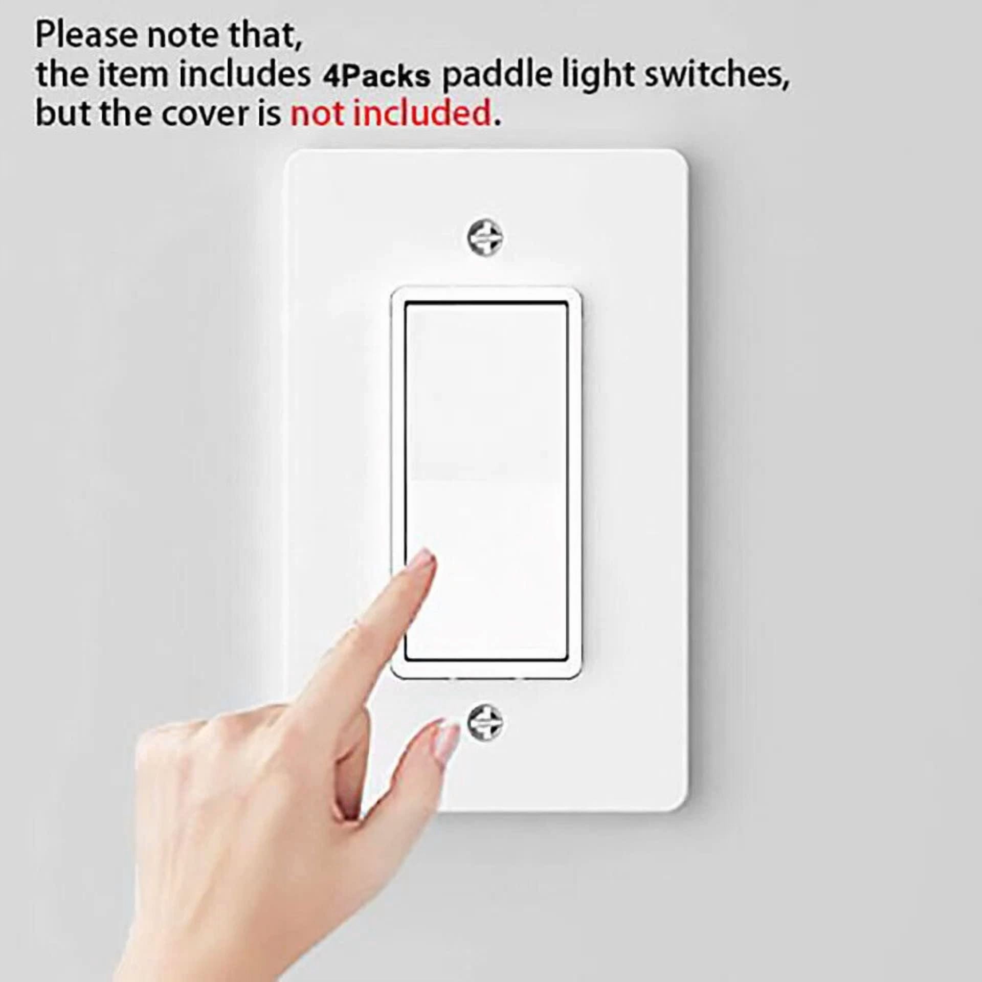 4 Pack Three Way Switch Rocker Switch 15A 120/277V, Home & Office, Ul/Cul, White