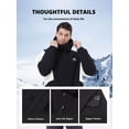 thumbnail image 5 of CAMEL Mens Winter Outerwear Coats Warm Cotton Jacket Fashion Parkas Casual Lightweight Jackets Black White, 5 of 9