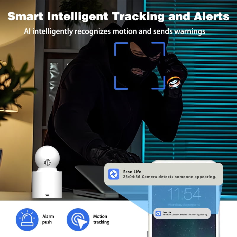 Two-Way Video Calling Camera with Screen, 2K Indoor Security for Baby and Elder, 2.4G WiFi Pet Monitor with Night Vision