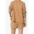thumbnail image 2 of TheMogan Women's S~3X Cotton Terry Long Sleeve Oversized Top & Drawstring Shorts SET, 2 of 7