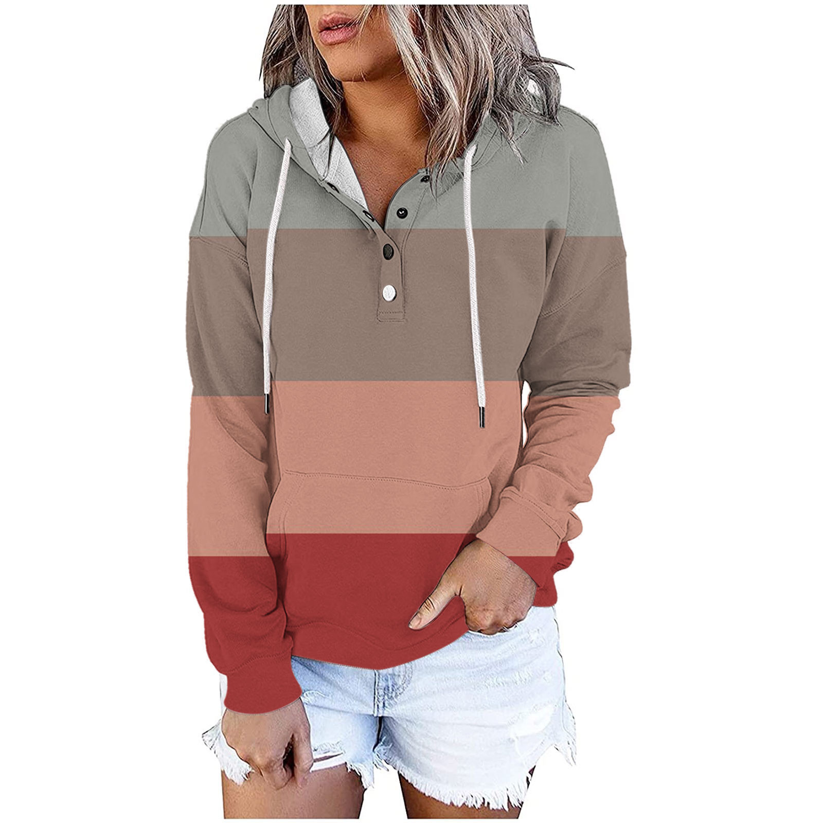 COBKK Hoodie For Women Dressy Hooded Sweatshirts Women's Casual Hoodies  Pullover Tops Drawstring Long Sleeve Button Down Sweatshirts Fall Clothes  With Pocket Graphic Hoodie Sweatshirts Wine L - Walmart.com