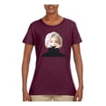 thumbnail image 2 of Wild Bobby, Hip Marilyn Monroe Portrait Classic Beauty Pose, Famous People, Women Graphic Tee, Maroon, XX-Large, 2 of 4