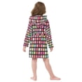 thumbnail image 7 of FORMRS Niños Bathrobe Unisex Hooded Robe Soft Plush Pajamas Sleepwear, Size 2-3T, Colorful Block Pattern, 7 of 7