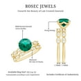 thumbnail image 4 of Rosec Jewels Certified Lab Grown Emerald Wedding Ring Set of 2 - Emerald Diamond Engagement Ring with Wedding Band - AAAA Grade, 14K Yellow Gold, US 12.00, 4 of 5