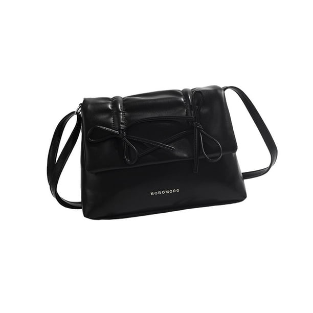 Bolso de hombro de piel sintética para mujer, moderno bolso cruzado para vacaciones y fiestas de verano. Negro