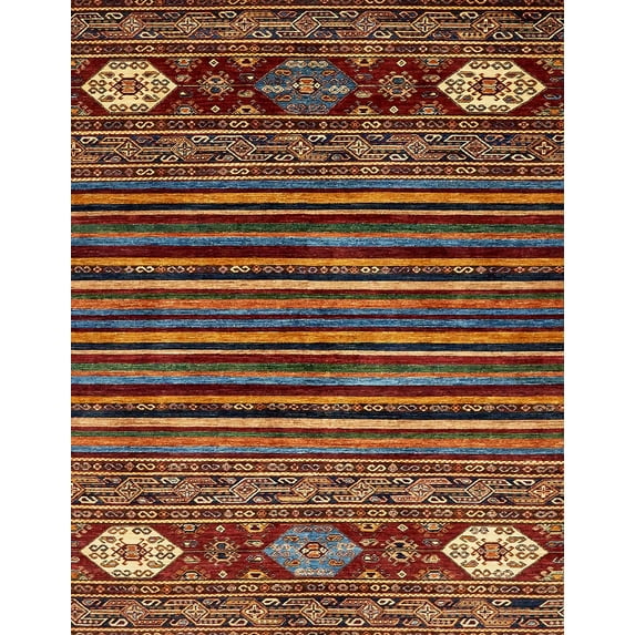 Ahgly Company Indoor Rectangle Abstract Dark Red Abstract Area Rugs, 3' x 5'