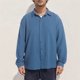 thumbnail image 5 of Camisa informal de lino para hombre con botones, manga larga y corte holgado, mezcla de poliéster para otoño, cuello en V, tallas S-XXXL, lavable a máquina, 5 of 8