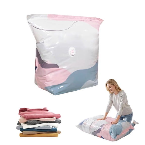 No-Pump Vacuum Storage Bags, 2026 New Cube Compression Space Saver Bags, Upgrade Large Storage Compression Bags No-Pump 3D Vacuum Storage Bags for Clothes, Comforters, Blankets