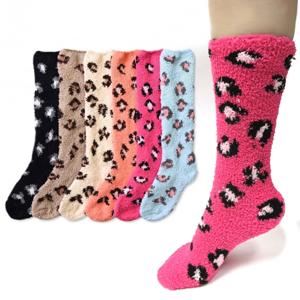 Fuzzy Socks Women Girls Microfiber Slipper Sleeping Winter Warm Home Crew Socks Gifts for Christmas 5/4/3Pairs