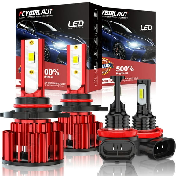 Compatible for Toyota Rav4 2016 2017 2018 LED Headlight Bulbs   Fog Light 9012 H11 2-Sides Pack of 4