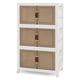 thumbnail image 4 of Costway Paquete De 3 Contenedores De Almacenamiento Con Tapas De 189 L, De Plástico Apilables Con Ruedas, Organizador De Armario Plegable Con Puertas Magnéticas De Apertura Frontal, Blanco, 4 of 4