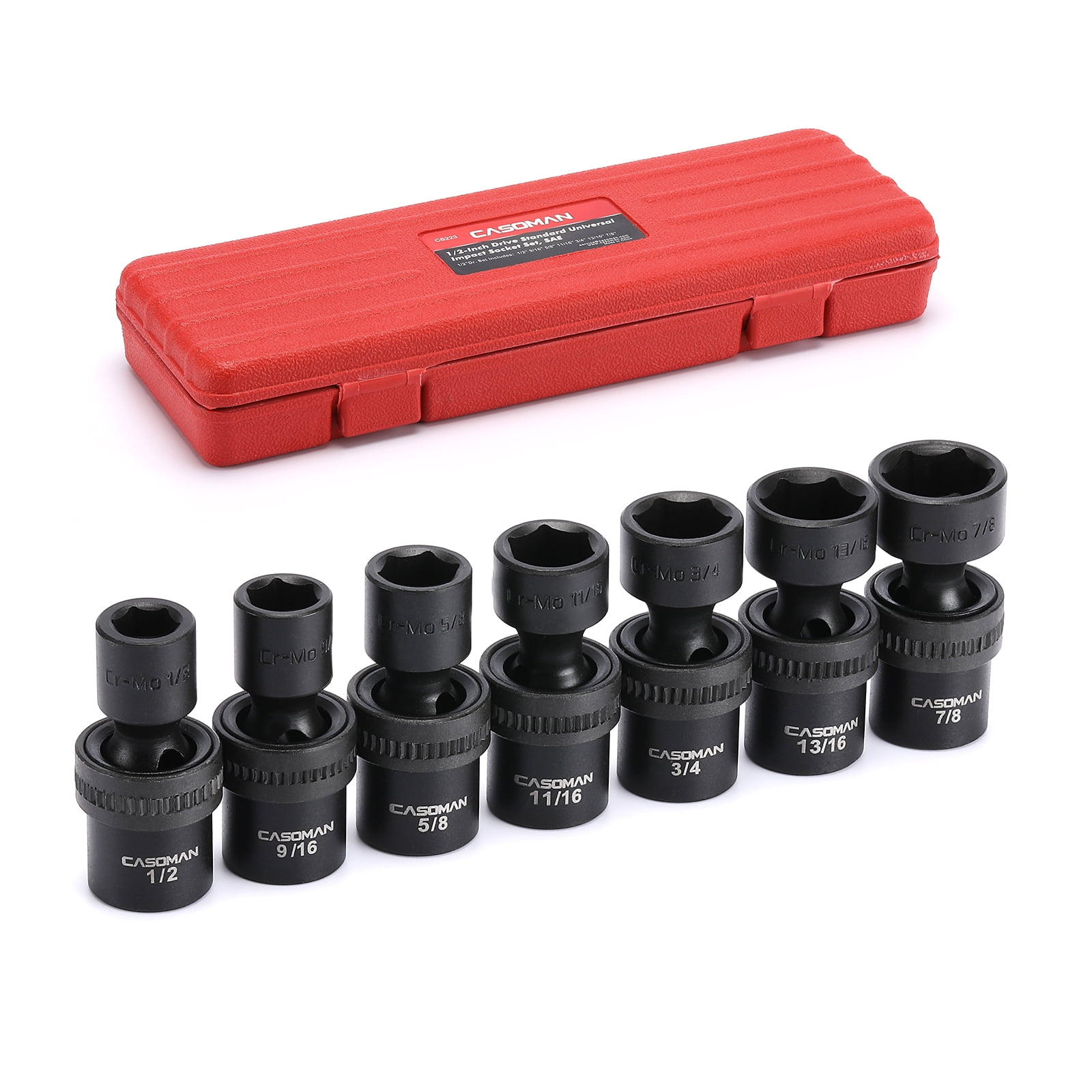 CASOAN 3/4" Drive Deep Ipact Socket Set, 8 Piece Set, SAE Sizes (1