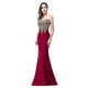 thumbnail image 1 of S Vestido de fiesta de sirena con apliques de encaje para mujer, vestidos largos y vestidos de noche compatibles, vestido largo de dama de honor para invitadas de boda y graduació, 1 of 5