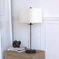 thumbnail image 2 of Evelyn&Zoe 29" Traditional Clear Glass Table Lamp with White Drum Linen Shade, 2 of 11