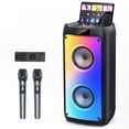 thumbnail image 1 of Máquina de karaoke HWWR con 2 micrófonos inalámbricos Bluetooth, 1 of 8