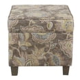 thumbnail image 2 of HomePop Square Storage Ottoman with Lift Off Lid, Gray Floral, 2 of 5