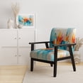 thumbnail image 2 of Designart « composition Symphony I » Collages Abstraits Sarcelle Fauteuil d'Appoint Rembourré - Fauteuil Moderne pour Chambre, 2 of 7