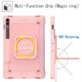 thumbnail image 3 of ELEHOLD Rugged Case for Samsung Galaxy Tab S9+/S9 FE+ 2023 with 360° Rotating Handle Grip Kickstand Function Detachable Crossbody Shoulder Strap for Kids Children Adults Shockproof Case,Rosegold, 3 of 8