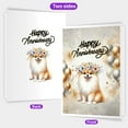 thumbnail image 2 of Happy Anniversary Pomeranian Celebrates Wedding Love Family Party 5x7in Folded Greeting Card Pom Dog Lover Gifts Single Note Card with Envelope - 01015, 2 of 5
