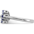 thumbnail image 4 of Sterling Silver Rhodium Tanzanite & Diam. Ring (Size 8) Made In Thailand qdx926-8, 4 of 5
