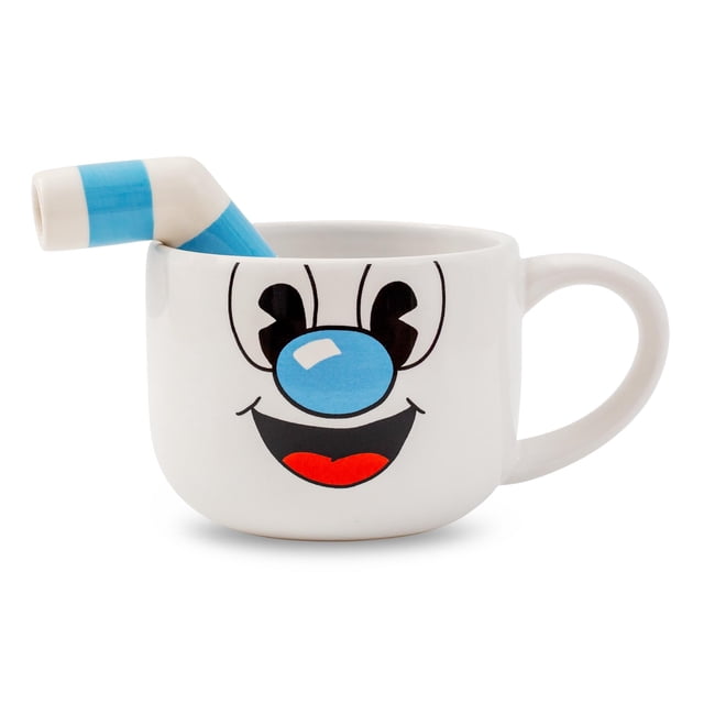 Taza de café Toynk Cuphead Mugman de cerámica con pajita, 600 ml