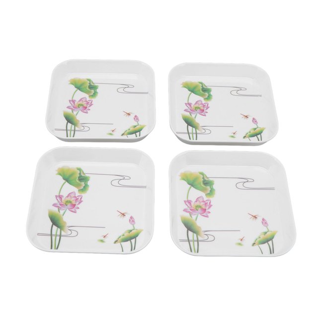 4pcs Snack Plate, 5.9 Inch Serving Plates Fruit Plate Salad Plates Appetizer Plates Multifunctional Dessert Dishes For Home School Restaurant Storage Tray Spit Bone Tray