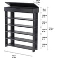 thumbnail image 3 of SogesGame Shoe Rack, 5 Tier Shoe Storage Cabinet, 37.2 x 29.5 inches Wood Shoe Shelf with Storage Shelf Multifunction Shoe Racks for Entryway, Closet, Bedroom, Black, 3 of 8