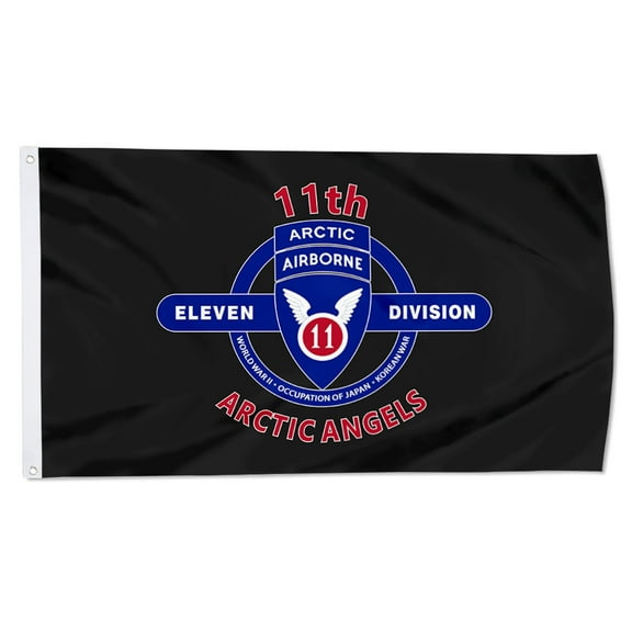 Cayyon 11th Airborne Division Battle & Campaign - Arctic Angels Flag 3x5Feet Military Banner with 2 Brass Grommets