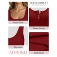 thumbnail image 4 of MOYIKO Women's Sleeveless Henley Tank Tops Ribbed V Neck Button Down T Shirts Summer Slim Fit Tee Tops, 4 of 7