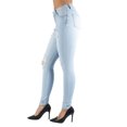 thumbnail image 3 of Fashion2Love Women's Juniors/Plus Classic Mid Waist Ripped Distressed Skinny Jeans, 3 of 9