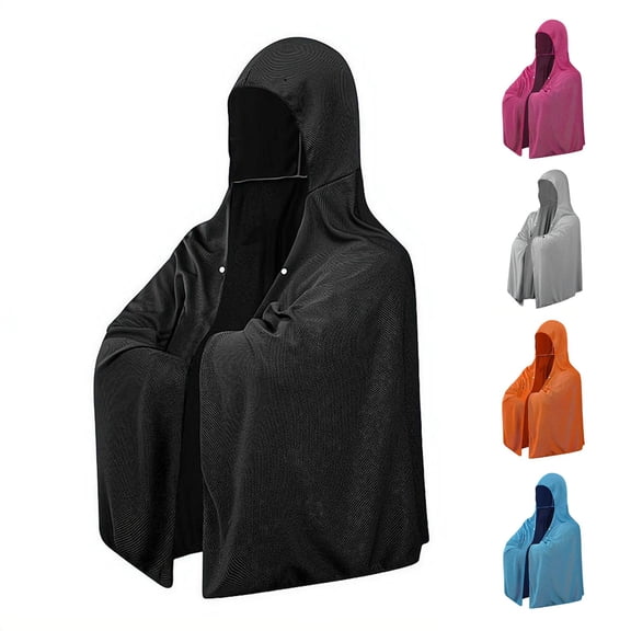 Cooling Hoodie Towel for Neck and Face, Instant Cooling Towel with UPF 50 Sun Protection, Breathable Ice Towel for Sports Camping Cycling Running Gym & Outdoor Activities, 140x60cm
