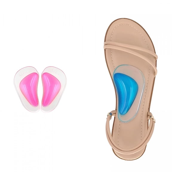 TELOLY 3 Pairs Arch Support Shoe Insoles for Flat Feet,Gel Arch Inserts for Plantar Fasciitis,Adhesive Arch Pad